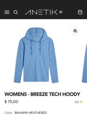 Anetik Breeze Tech Women's Blue L/S Sun Shirt Hoodie